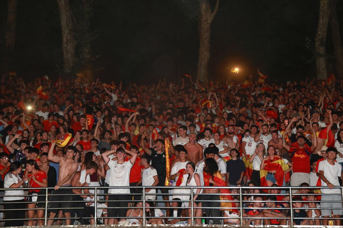Afición de España en Castrelos durante la final del mundial en el Auditorio de Castrelos