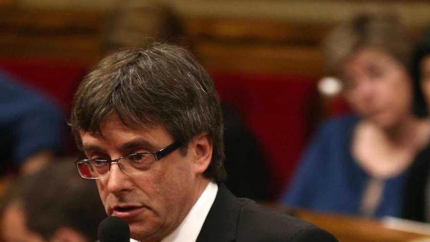 Puigdemont, esta semana, en el Parlamento catalán.