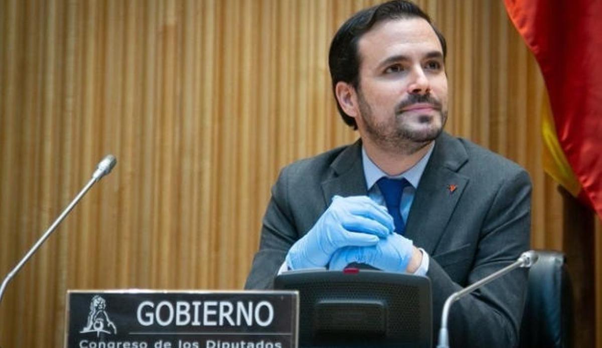 El ministro de Consumo, Alberto Garzón, durante su comparecencia en el Congreso de los Diputados.