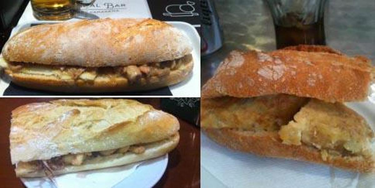 Un bocadillo de tortilla de patatas, de calamares... y otras muchas más opciones.