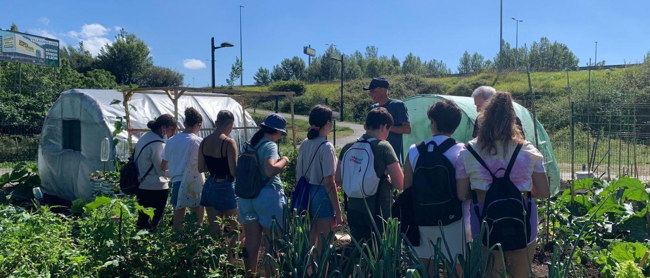 Los jóvenes del Centro Alfalar, durante la visita. | Marta Agulló