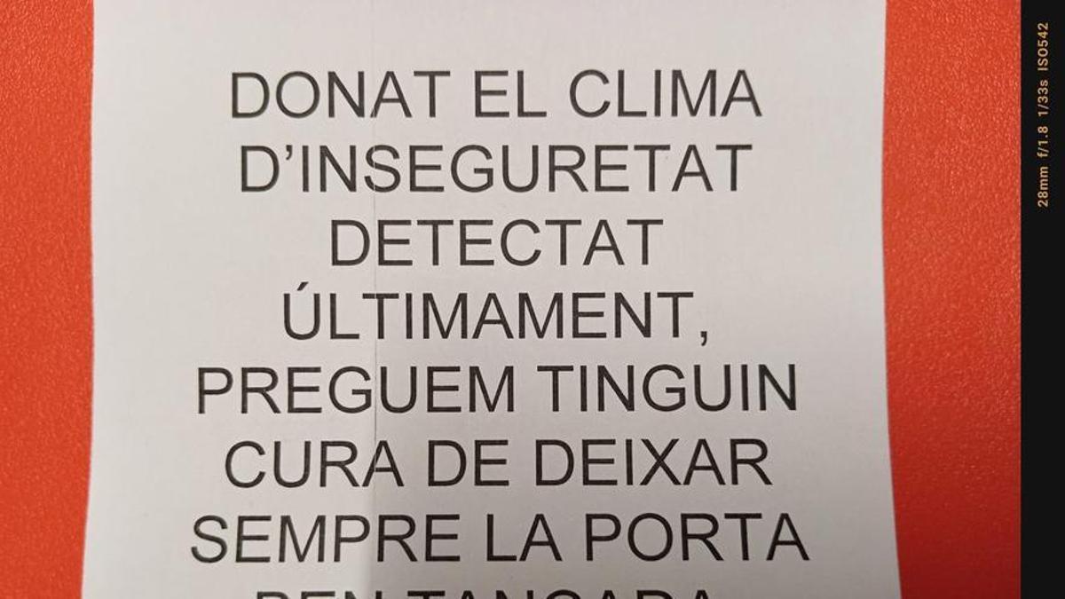 Cartel inseguridad Puigcerdà