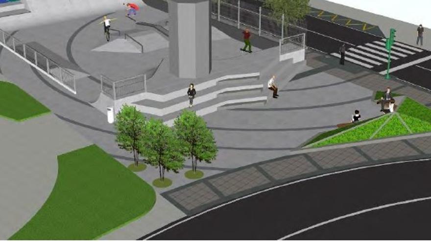El Concello construirá una pista multideporte y un &#039;skatepark&#039; debajo del viaducto de Alfonso Molina