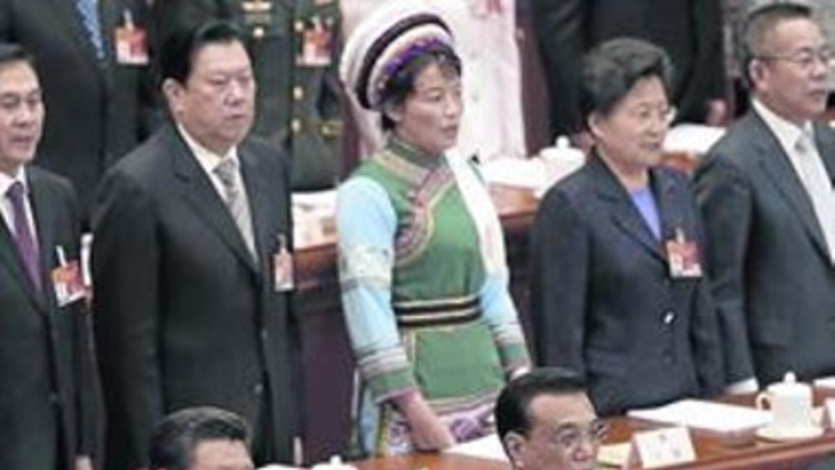 Xi Jimping y Li Keqiang ayer en el Parlemento chino.