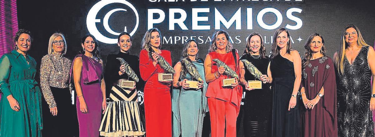 Empresarias de Galicia coas galardoadas na gala celebrada onte en Santiago.