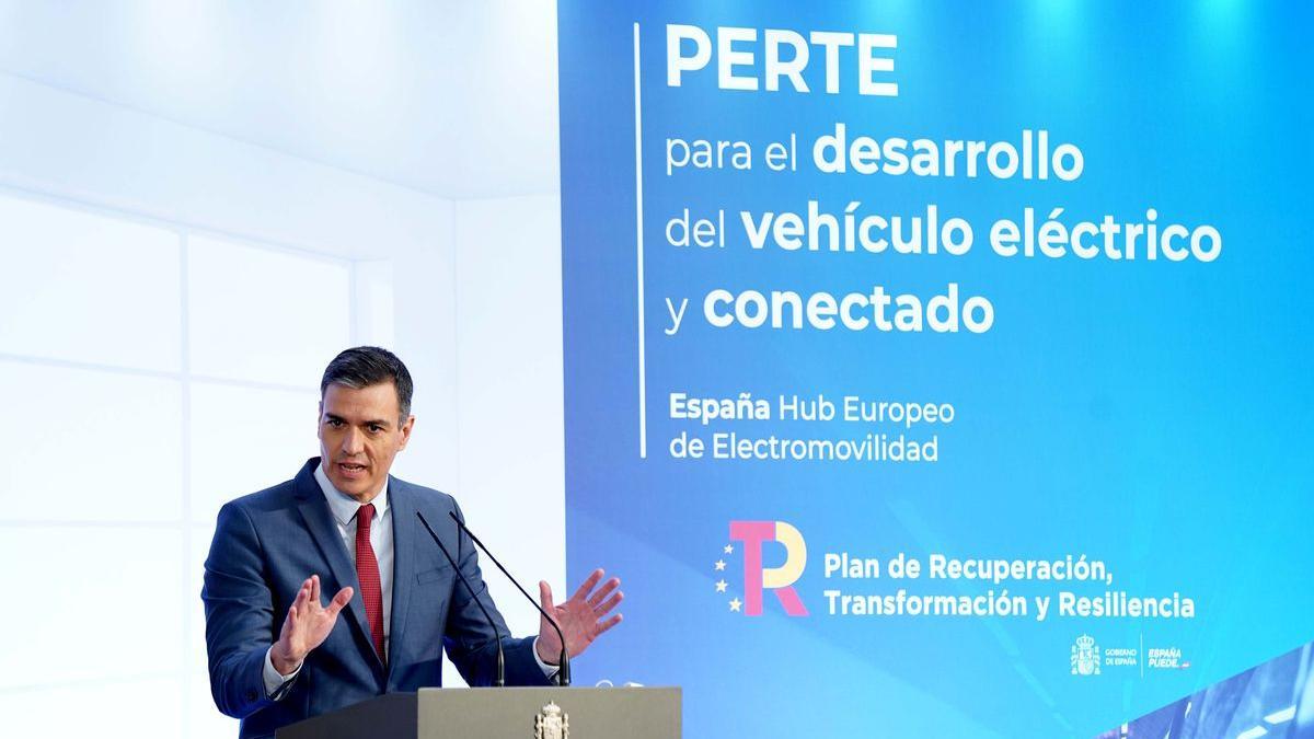 El presidente del Gobierno, Pedro Sánchez, en la presentación del PERTE de automoción el pasado julio.