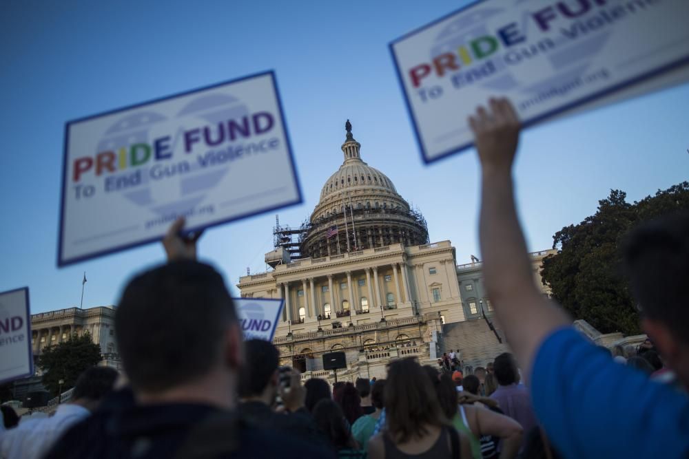 Manifestants a Washington demanant més control de armes al país