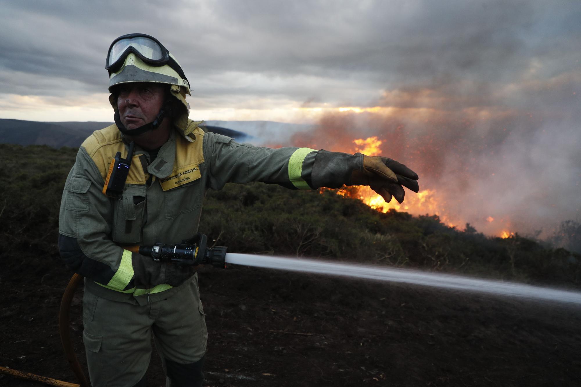 Incendio forestal en el concello lucense de Baleira