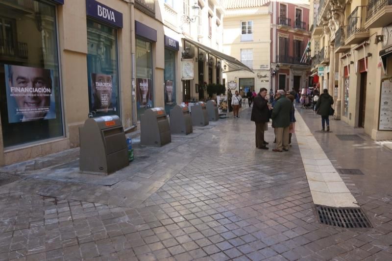 El centro de Málaga tras la recogida de basura