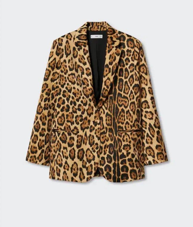 Blazer animal print de Mango