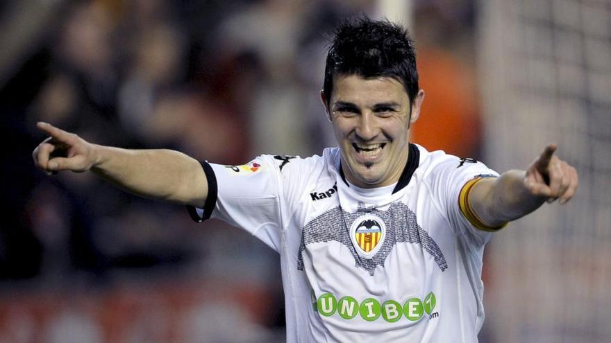 David Villa, en su etapa en el Valencia CF.