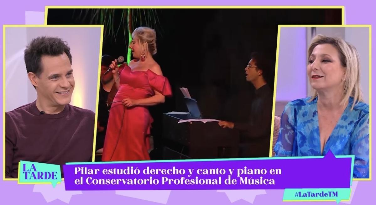 Pilar Boyero junto a Christian Gálvez en 'La tarde de Telemadrid'.