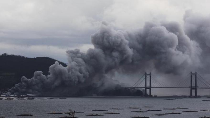 Incendio de Fandicosta en Moaña