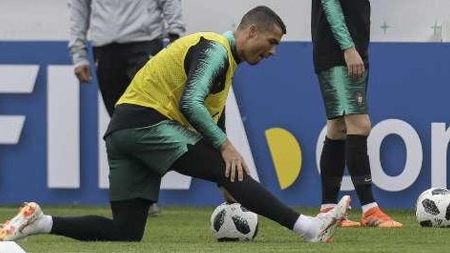 Cristiano Ronaldo, en un entrenamiento.