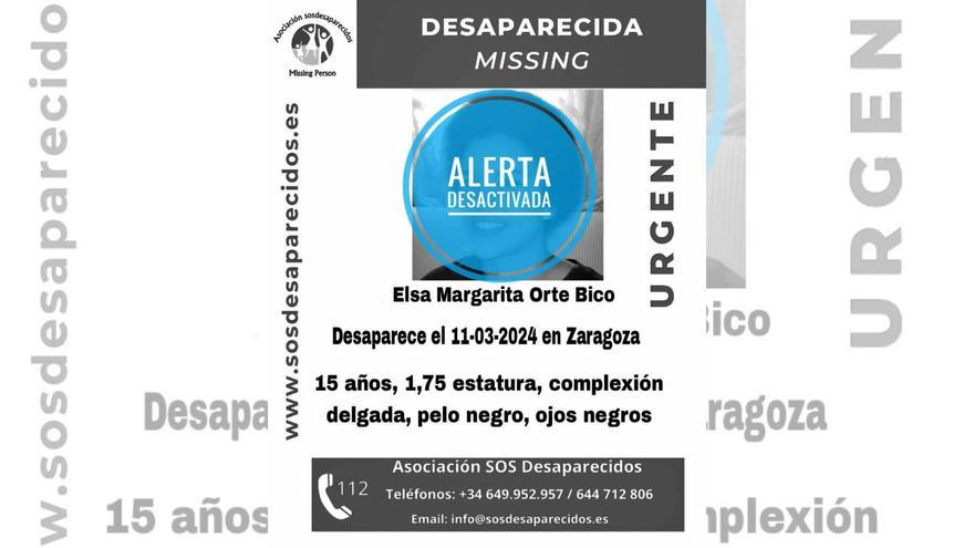 Desactivada la alerta por la desaparición de una joven de 15 años en Zaragoza