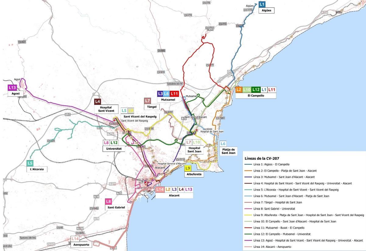 Mapa de líneas de la nueva concesión.