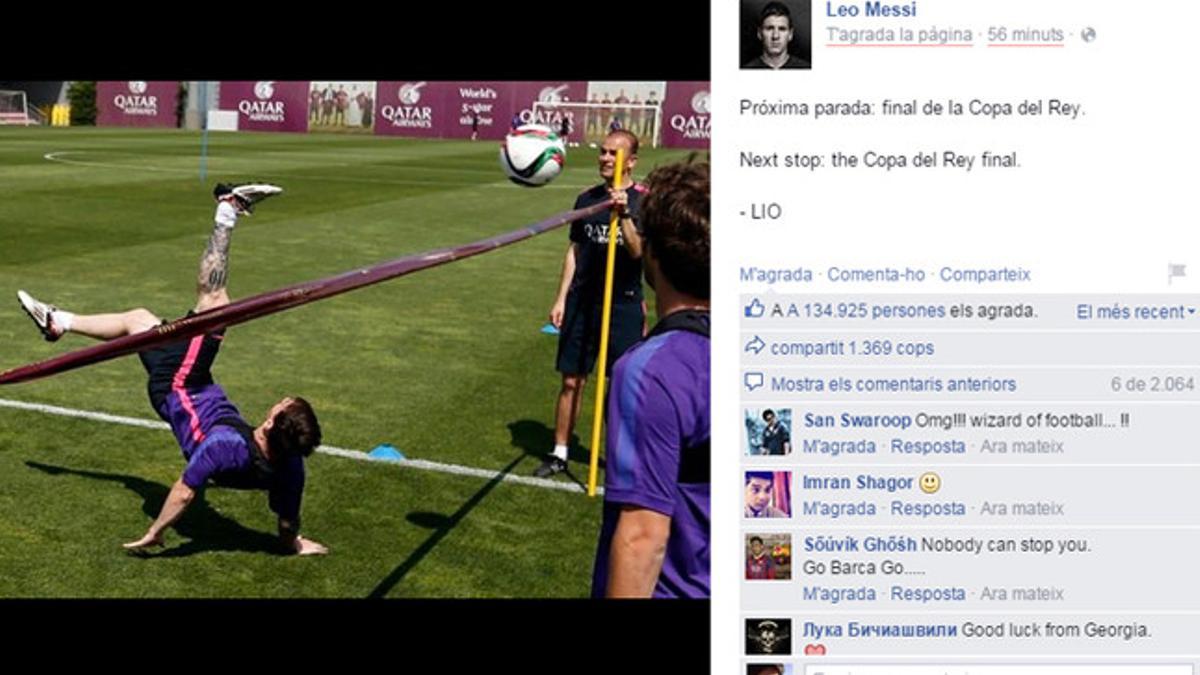 Leo Messi hizo esta publicación en Facebook