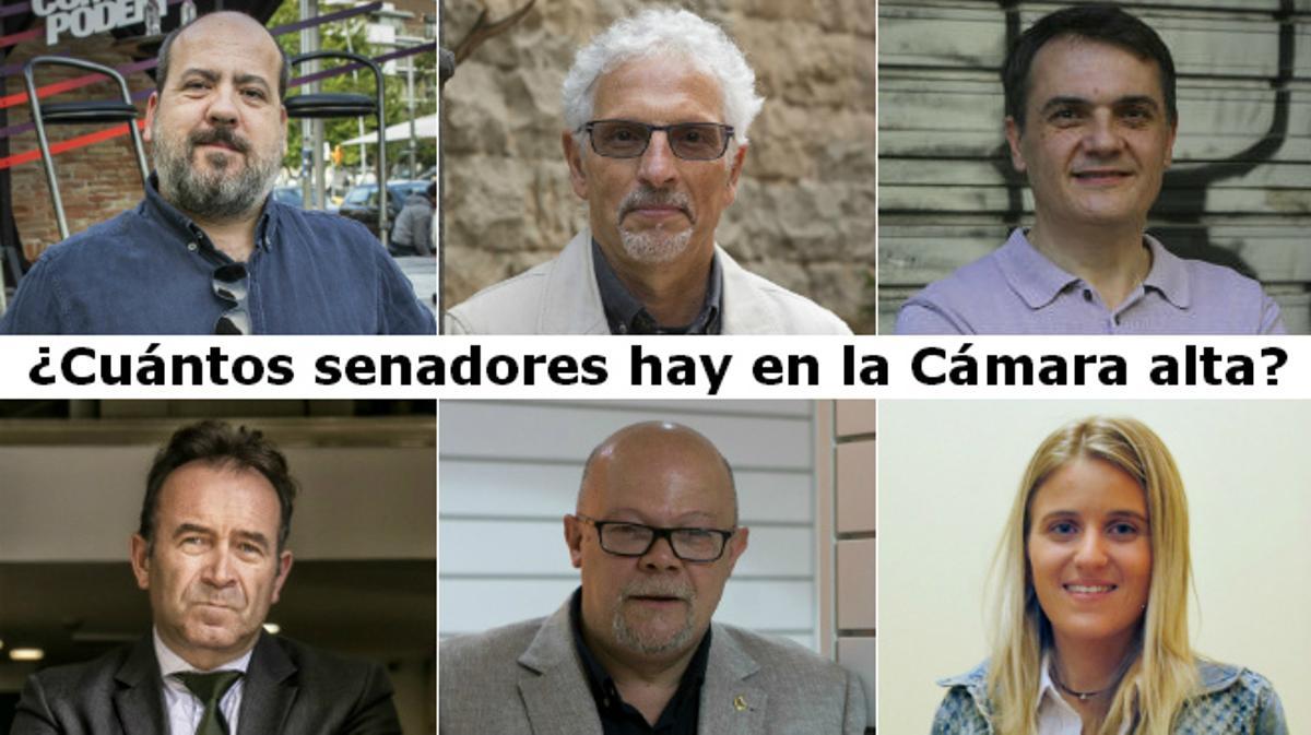 Miquel Calçada (CDC), Carles Martí (PSC), Núria Carreras (PPC), Óscar Guardingo (En Comú Podem), Santiago Vidal (ERC) i Xavier Alegre (Ciutadans) responen: ¿Quants Senadors hi ha a la Cambra alta?