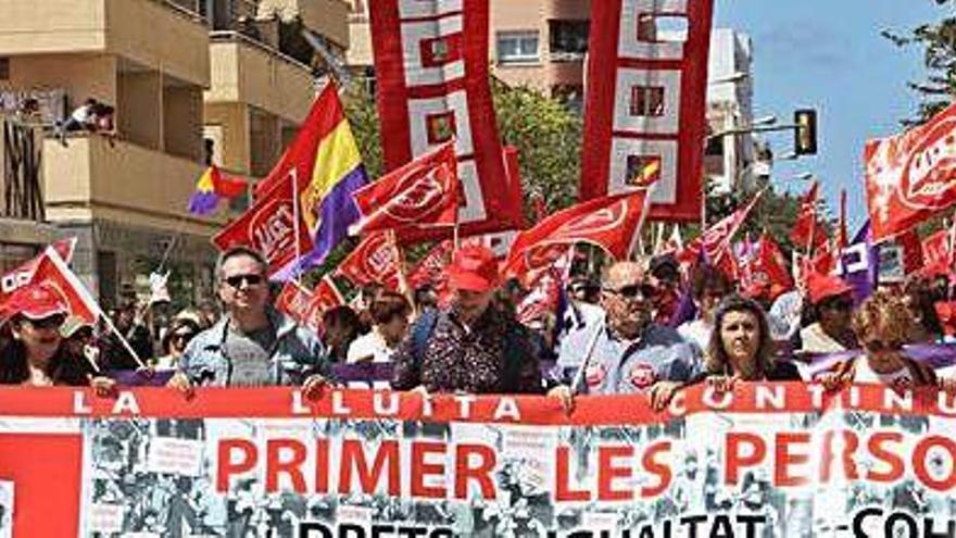 Manifestación del pasado 1 de Mayo en Eivissa.
