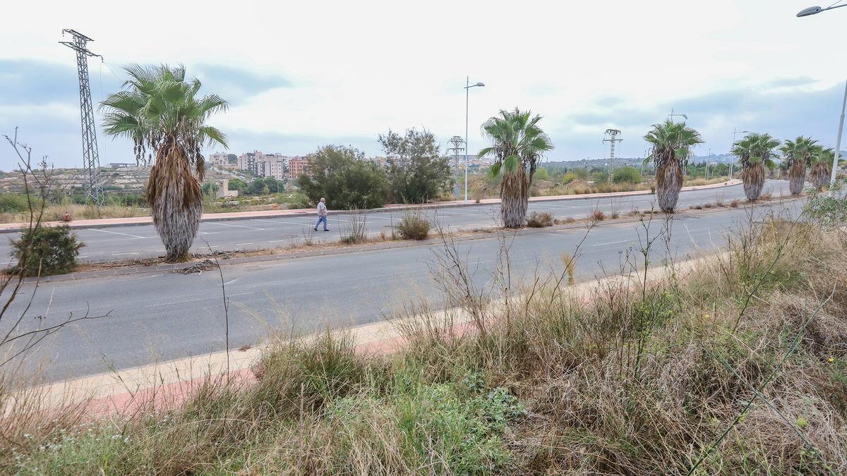 Avenida abandonada en el sector SUS-A Los Invernaderos