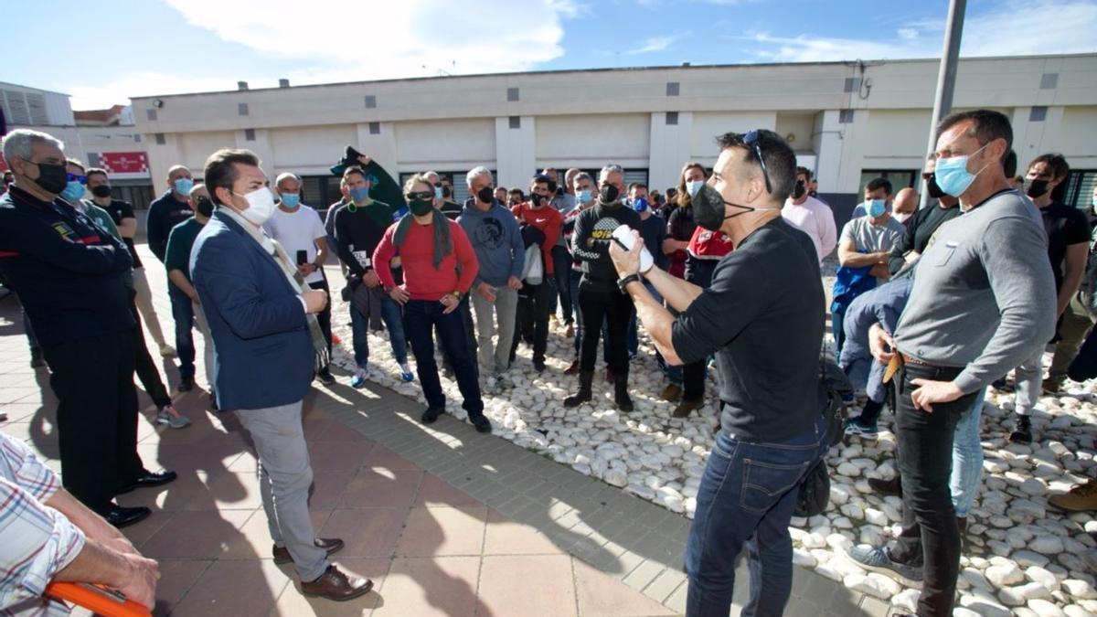 Un momento de la protesta de los bomberos.