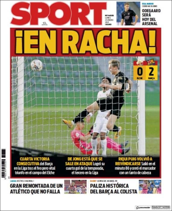 Portada SPORT lunes 25 enero 2021