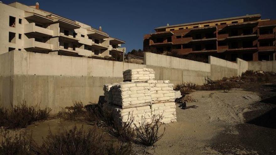 Obras de una promoción sin acabar en Málaga.