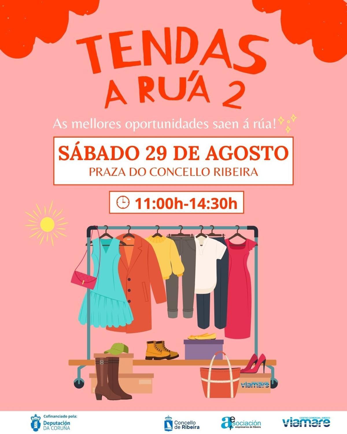 Cartel promocional de Tendas á Rúa, de Ribeira.
