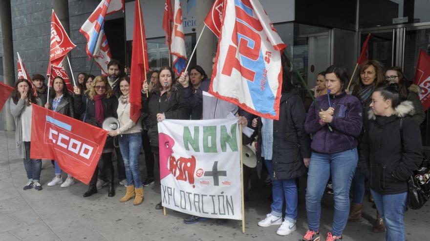 Una protesta de trabajadores de Extel.