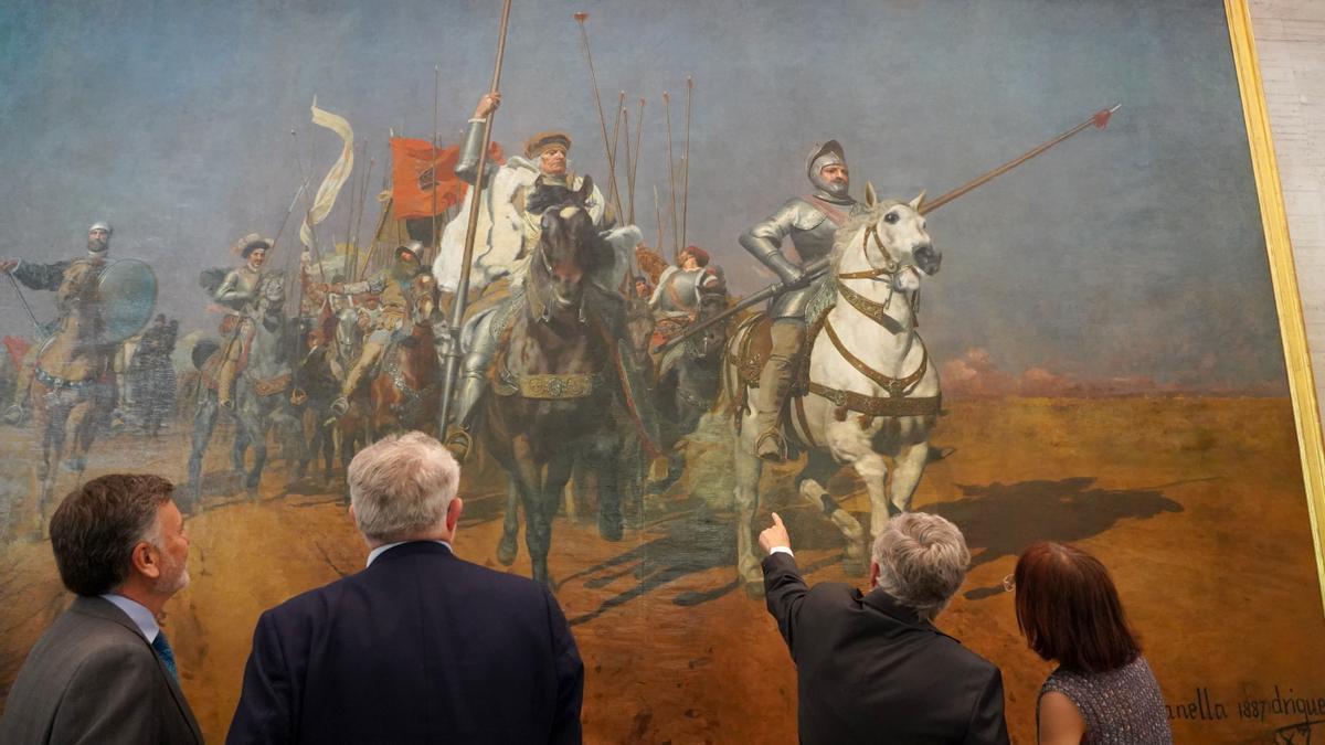 Presentación de la restauración de la obra pictórica Los comuneros de Castilla y León, cedida por el Museo del Prado