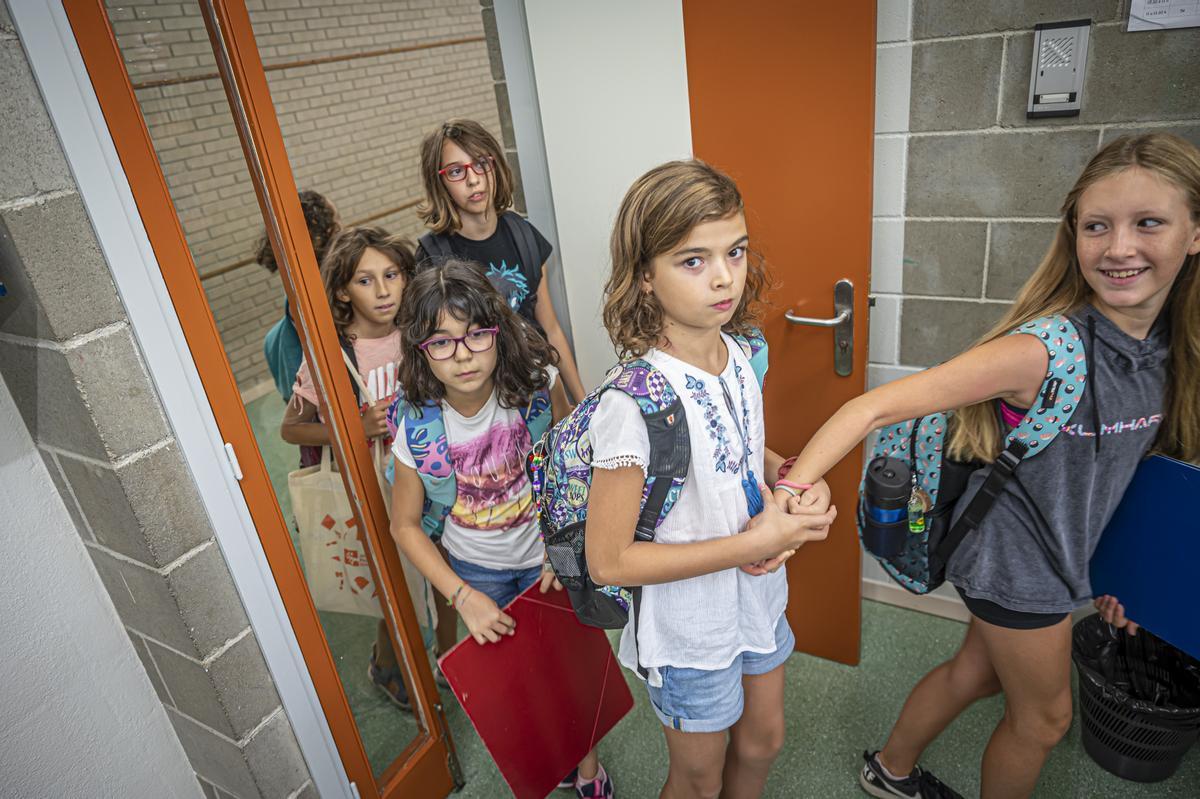 Vuelta a las aulas en el CEIP Pau Casals de Gràcia, en Barcelona.