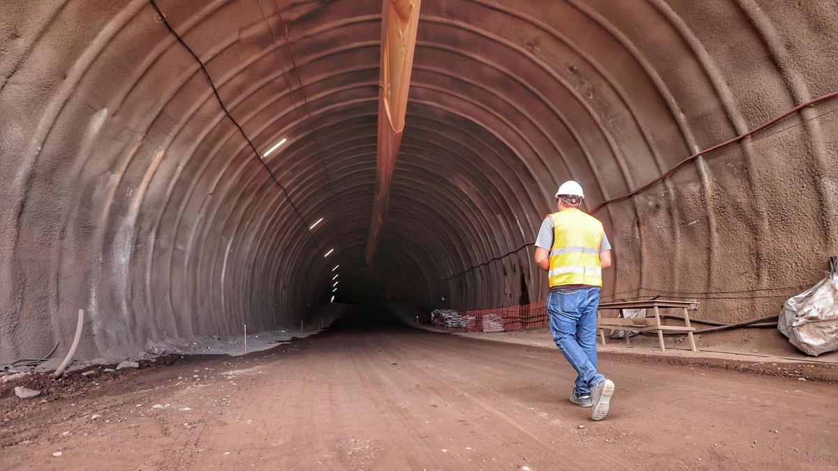 Obra del Túnel de Erjos, el pasado noviembre.