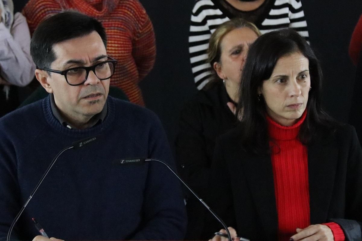 Gerardo Pisarello y Carol Recio, en la presentación del tándem a las primarias de los Comuns