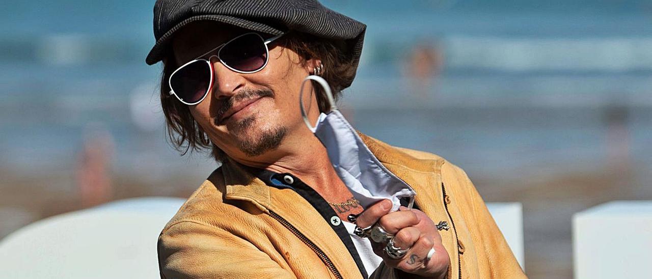 El actor Johnny Depp, ayer en el Festival de Cine de San Sebastián.