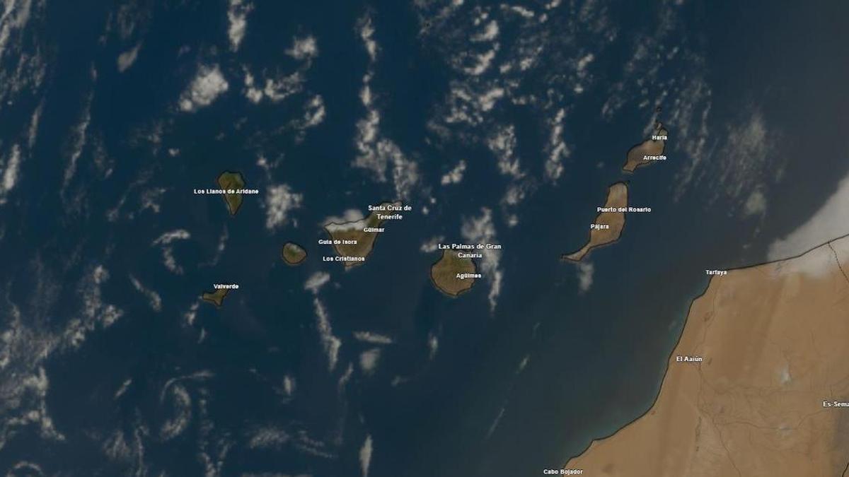 Imagen de satélite de Canarias