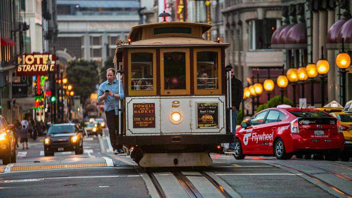 Tranvia cremallera en San Francisco