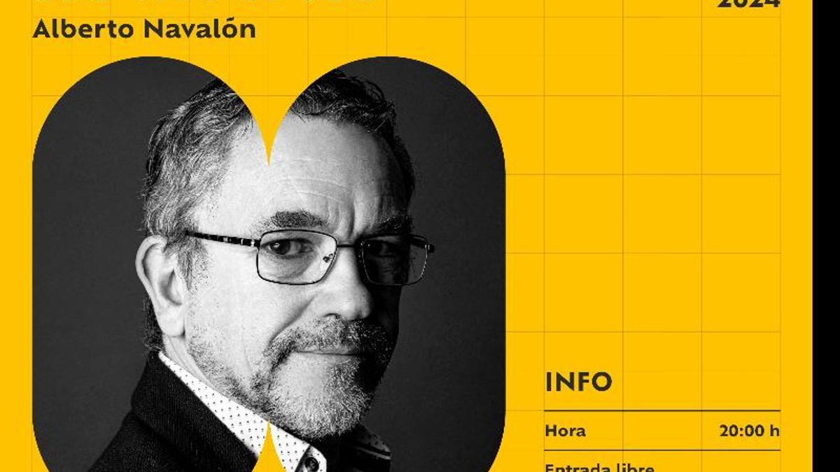 Cartel promocional de la presentación del libro de Alberto Navalón.