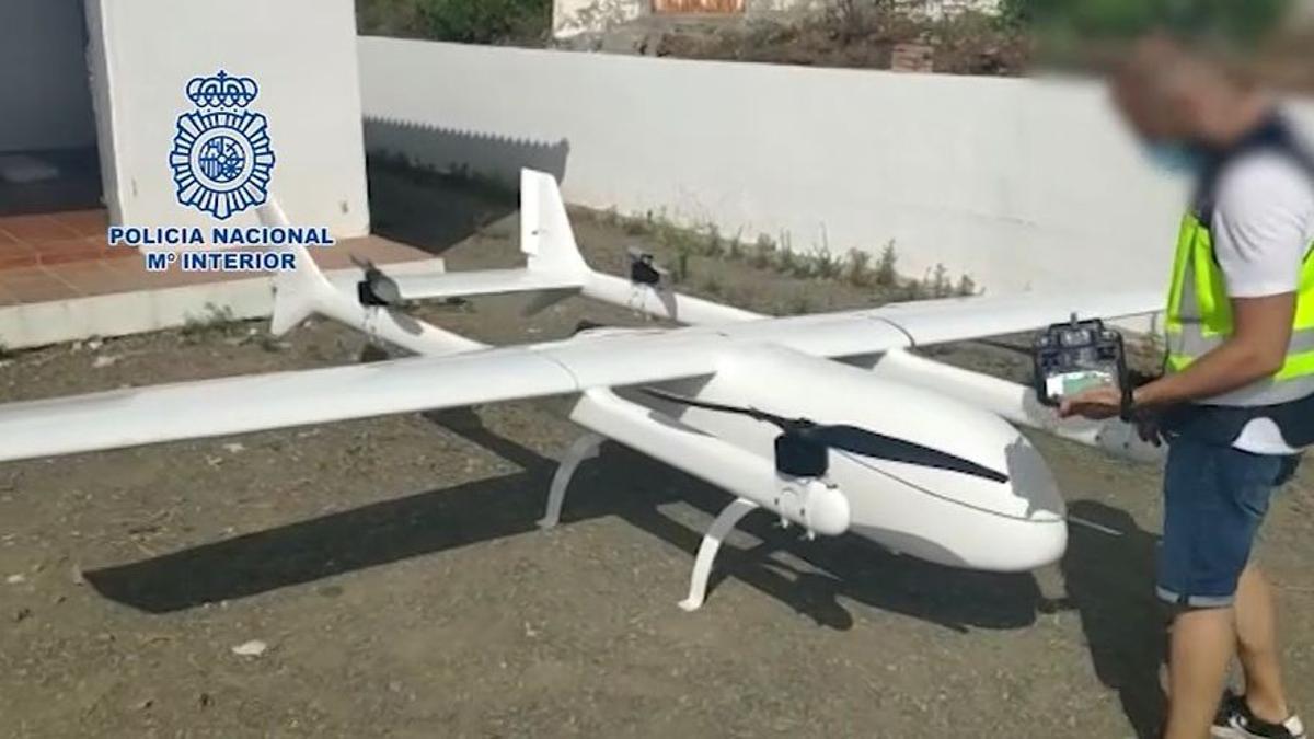 El dron intervenido por la Policía Nacional.