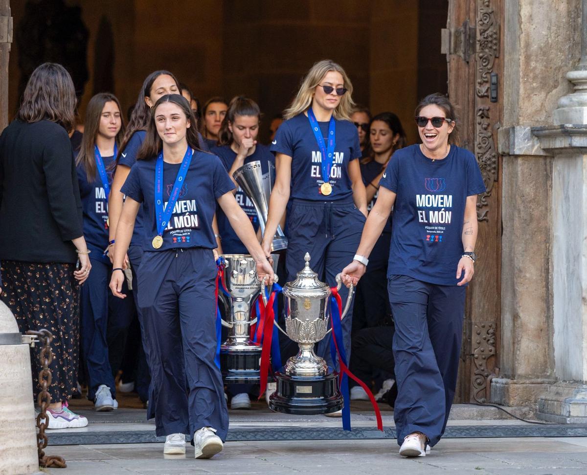 La celebración de la Champions femenina del FC Barcelona, en imágenes.