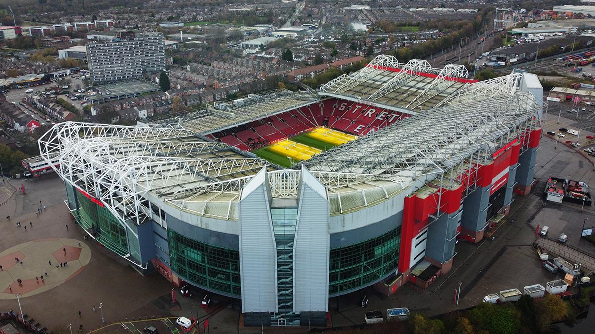 Vista aérea del estadio del Manchester United, Old Trafford