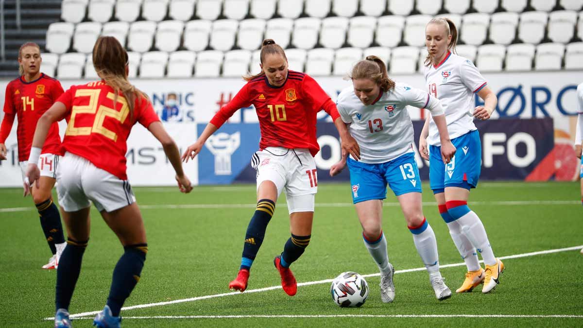 Irene Guerrero, durante el partido ante Islas Feroe