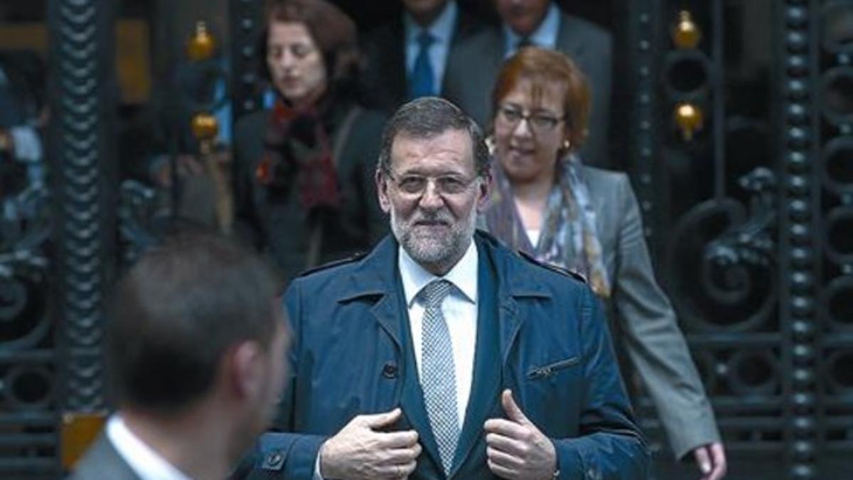 El presidente Mariano Rajoy, en una imagen reciente tras reunirse en Madrid con empresarios.