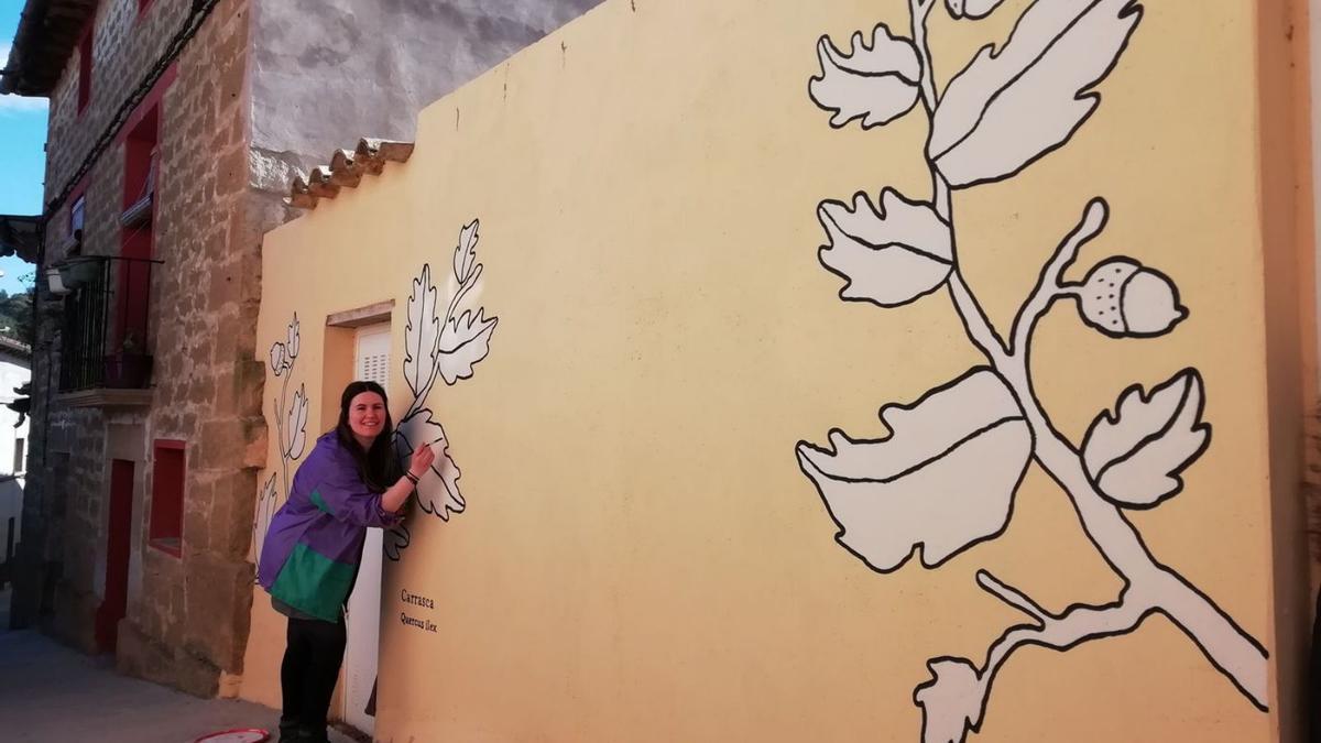 Uno de los murales dibujados en la primera edición del proyecto.  | AYUNTAMIENTO DE BISCARRUÉS