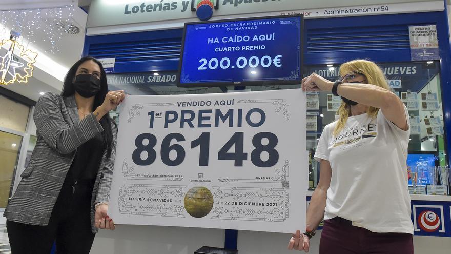 El Mirador reparte 59.000 euros de la Lotería con el mismo número del Gordo de Navidad
