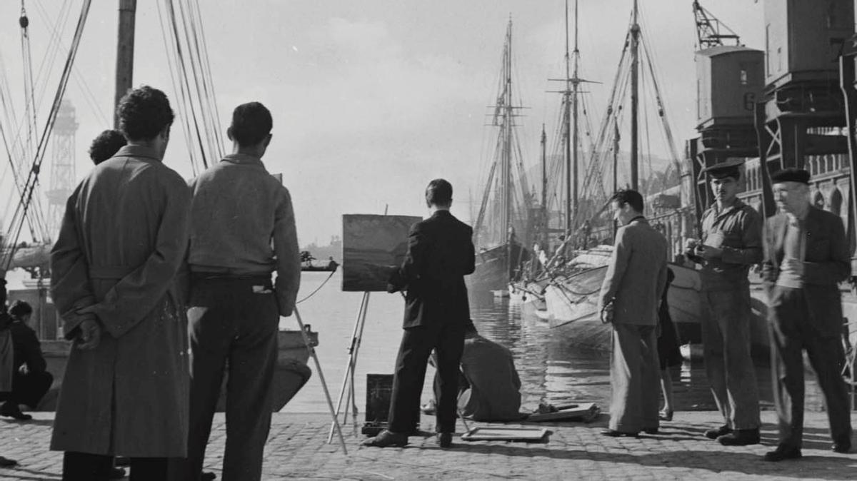 En esa época era habitual ver a artistas que pintaban el puerto.