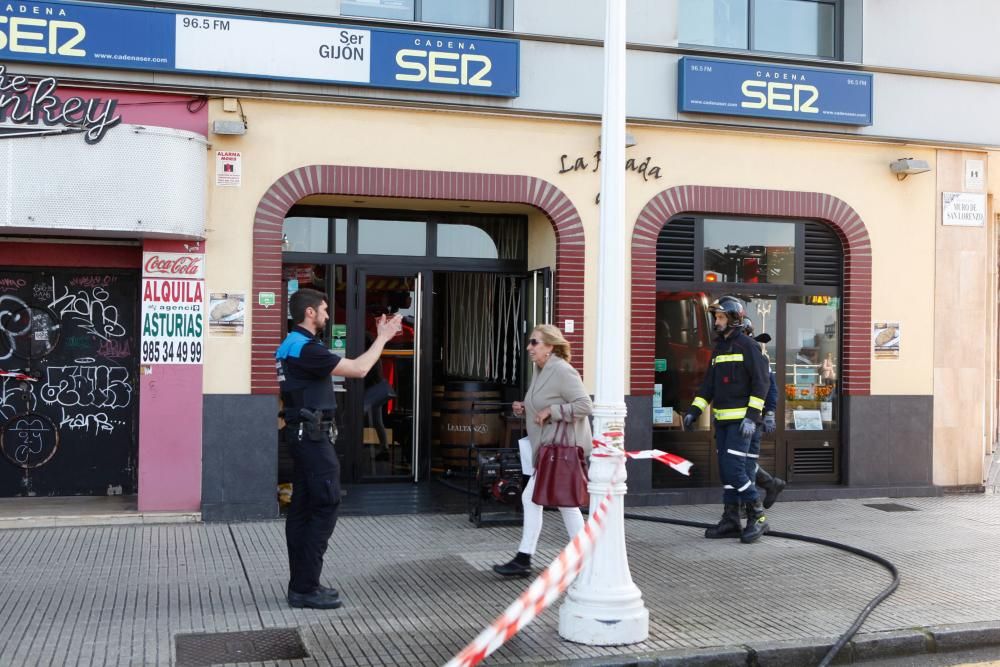 Incendio en un restaurante de Gijón