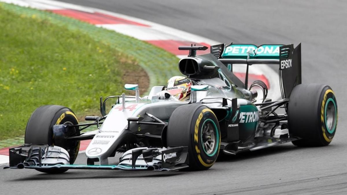 El piloto de Fórmula Uno Lewis Hamilton durante el Gran Premio de Austria 2016