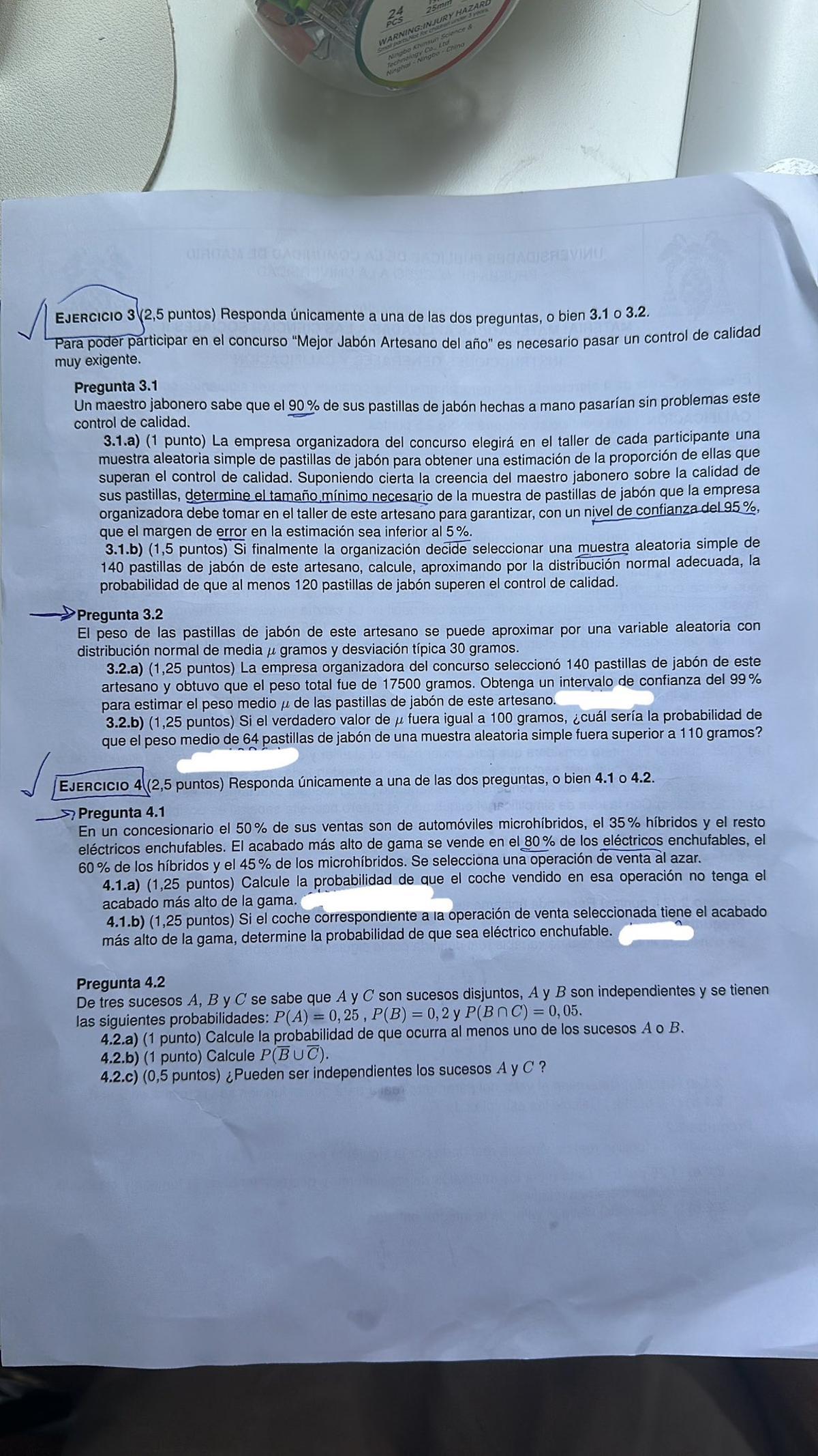 Examen de Matemáticas Aplicadas a las Ciencias Sociales en la PAU de Madrid