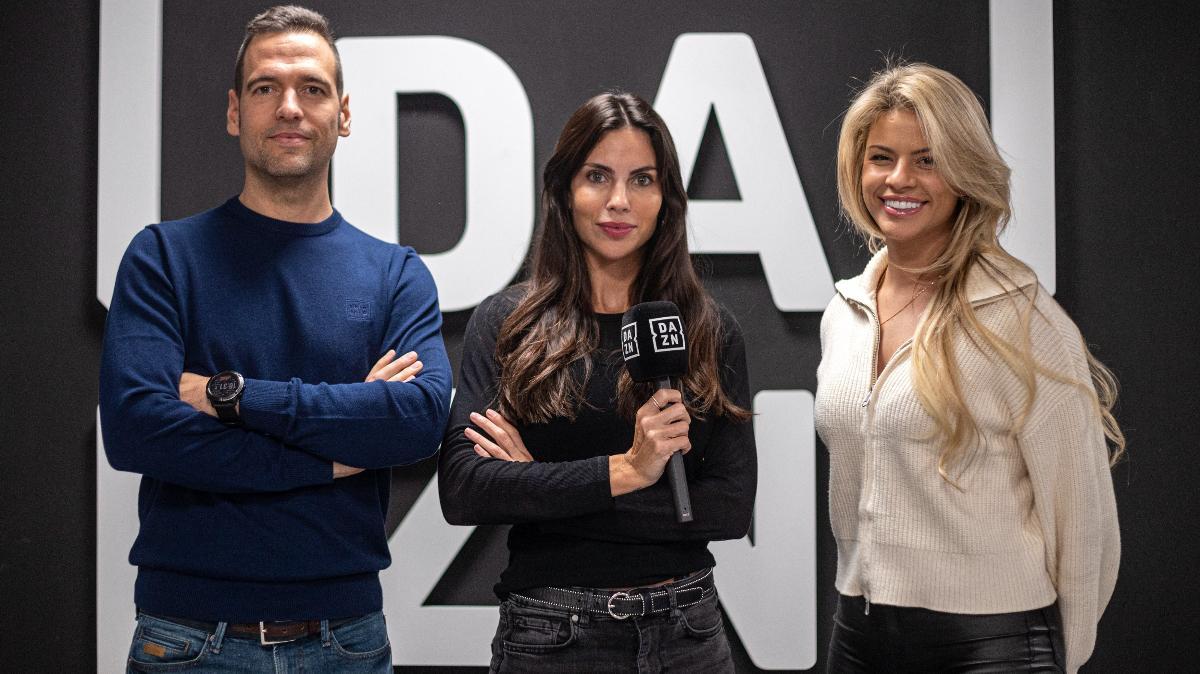 Roldán Rodríguez, Melissa Jiménez y Christine GZ, el equipo de DAZN en los circuitos de F1 en 2024