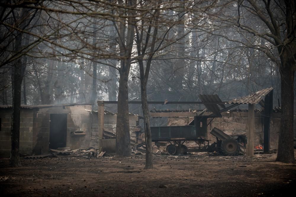 Efectes dels incendis que afecten Galícia, aquest dilluns 16 d''octubre del 2017